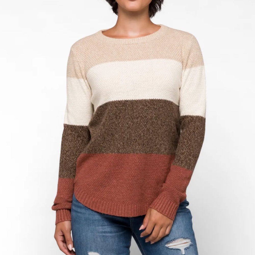NWT Pink Clover Nicolle textured knit sweater in taupe